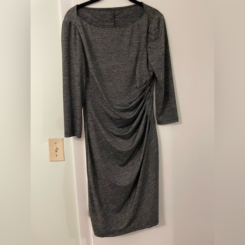 Grey ruched Ralph Lauren dress- size 10